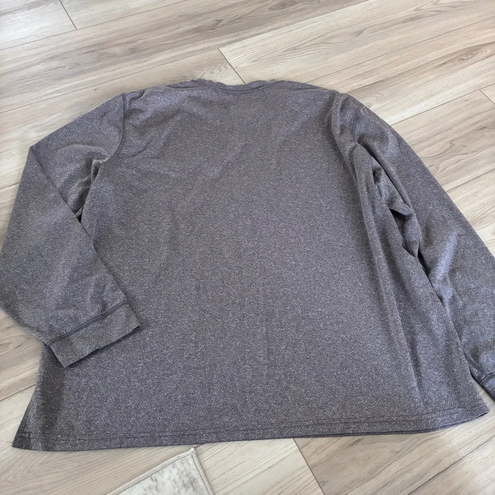 Tek Gear Mens Performance Long Sleeve Shirt Heather Gray Crew Neck XL Activewear - Picture 4 of 4